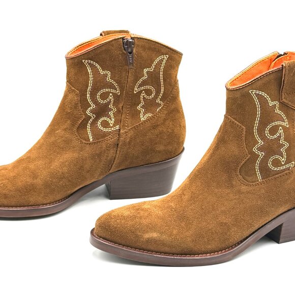 Penelope Chilvers Cassidy Suede Western Boot (Women) Made in Spain US Size 7 - Picture 3 of 6